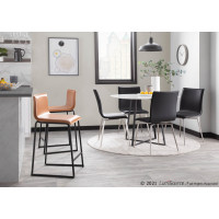 Lumisource DT-43COSMO2 BKW Cosmo Contemporary/Glam Dining Table in Black Metal and White Wood Top